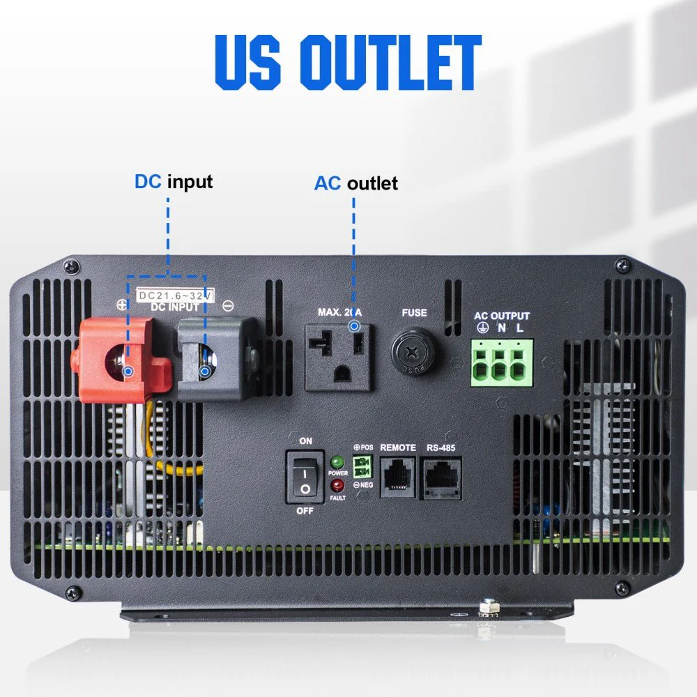Eco-Worthy 3000W Off Grid Pure Sine Wave Inverter 24V to 110V - Image 7