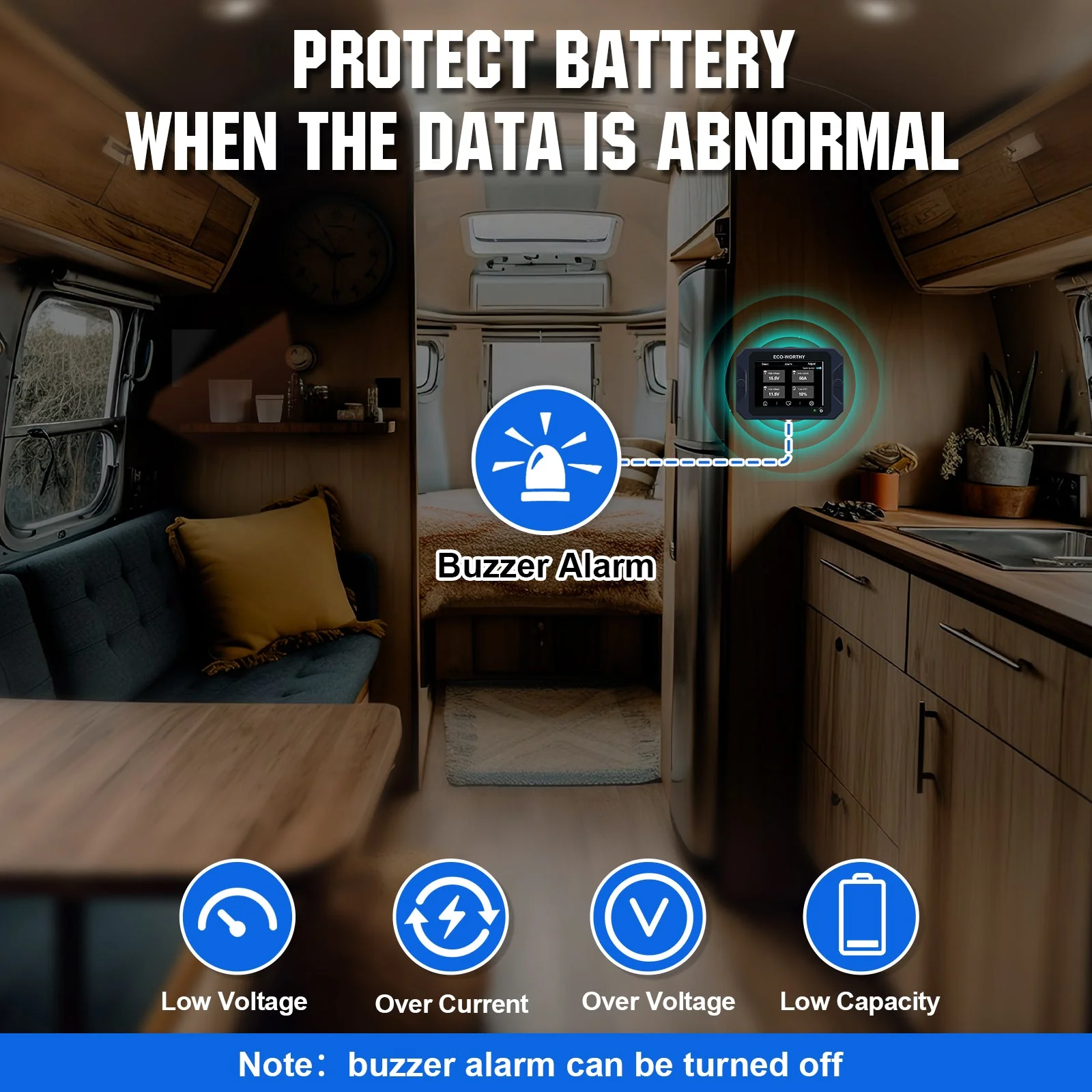 300A 3.5" Touchable Display Battery Monitor with Hall Sensor for AGM and Lithium (LiFePO4) Batteries - Image 9