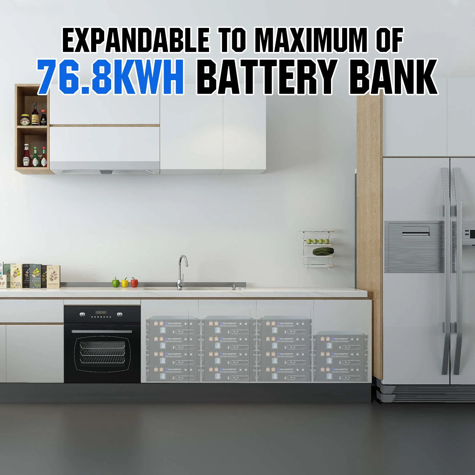 Eco-Worthy 10kW Complete Off-grid Solar Power Kit | 4680W PV Input | 120VAC/240VAC Split Phase Output | 20.48kWh Battery Capacity - Image 6