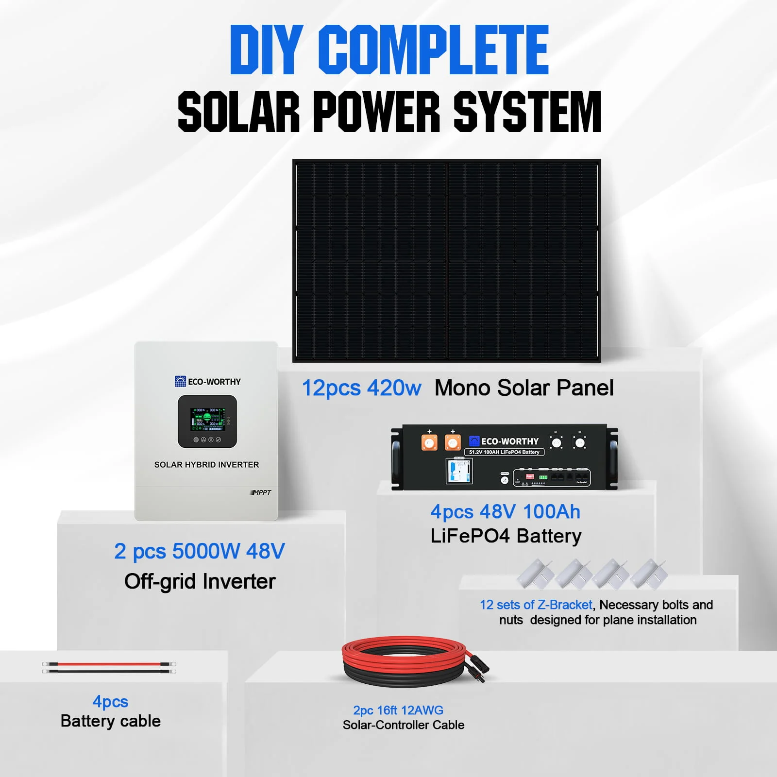 5040W 48V (12x N-Type 420W) Complete Off Grid Solar Kit | 20.48kWh Battery Capacity | 120VAC/240VAC 5000W Split Phase Output - Image 11