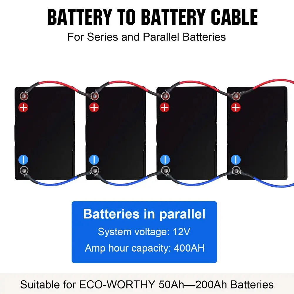 Eco-Worthy 6AWG (16mm²) 13 Inch Battery Interconnect Cable - Image 5