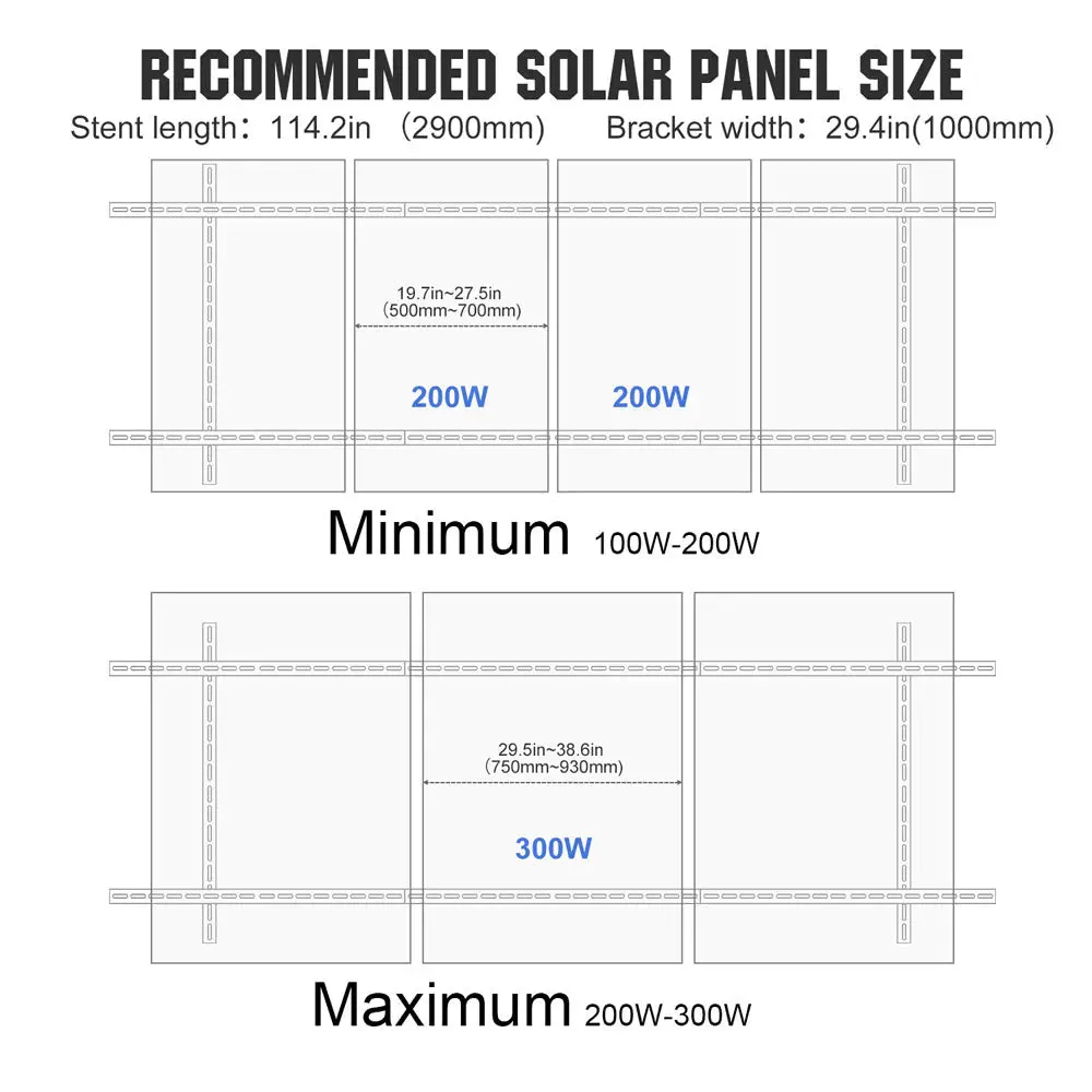 Adjustable Multi-Piece Solar Panel Mounting Brackets for 1-4 Pieces of Solar Panels - Image 7