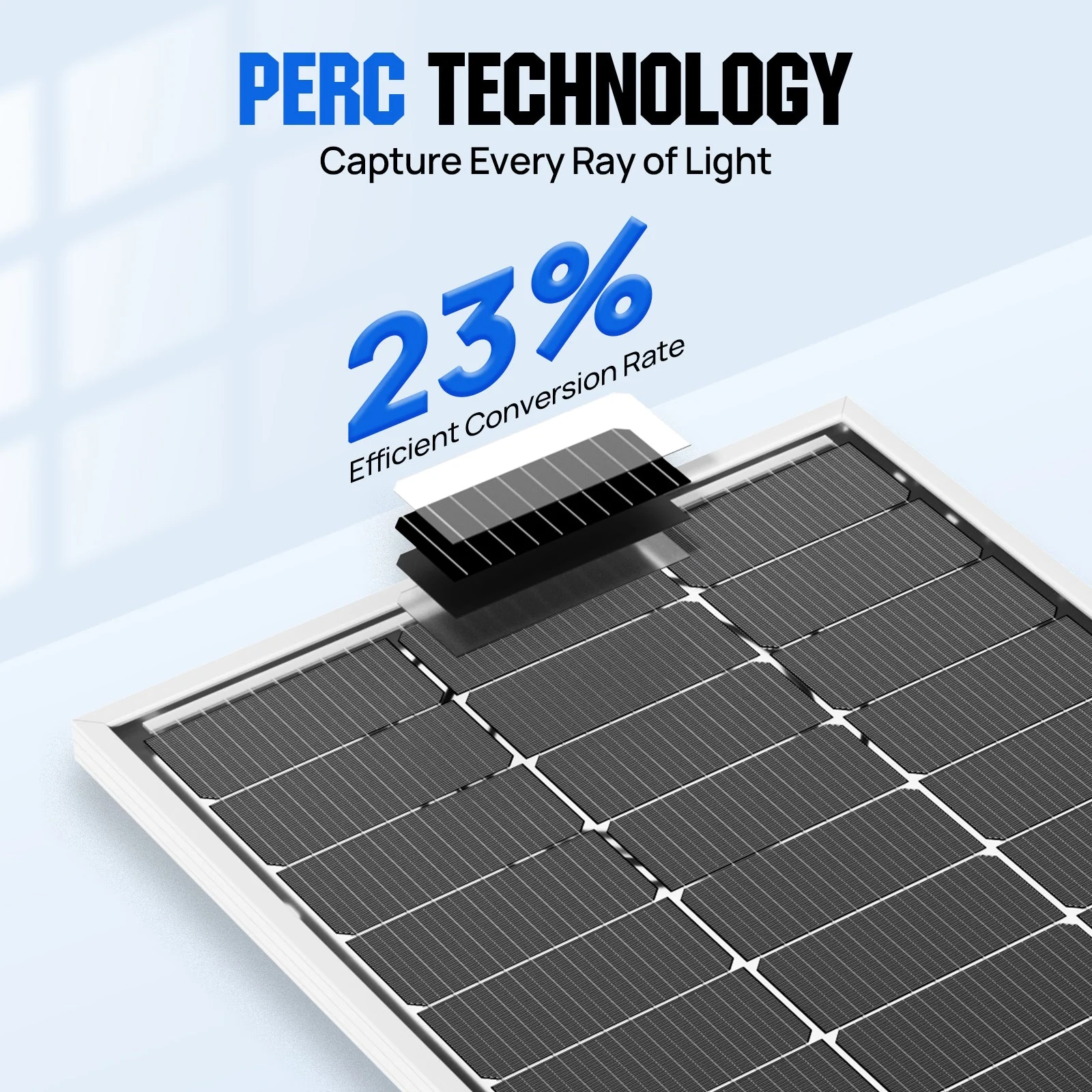 Eco-Worthy Bifacial 100W@18V Monocrystalline Solar Panel - Image 4