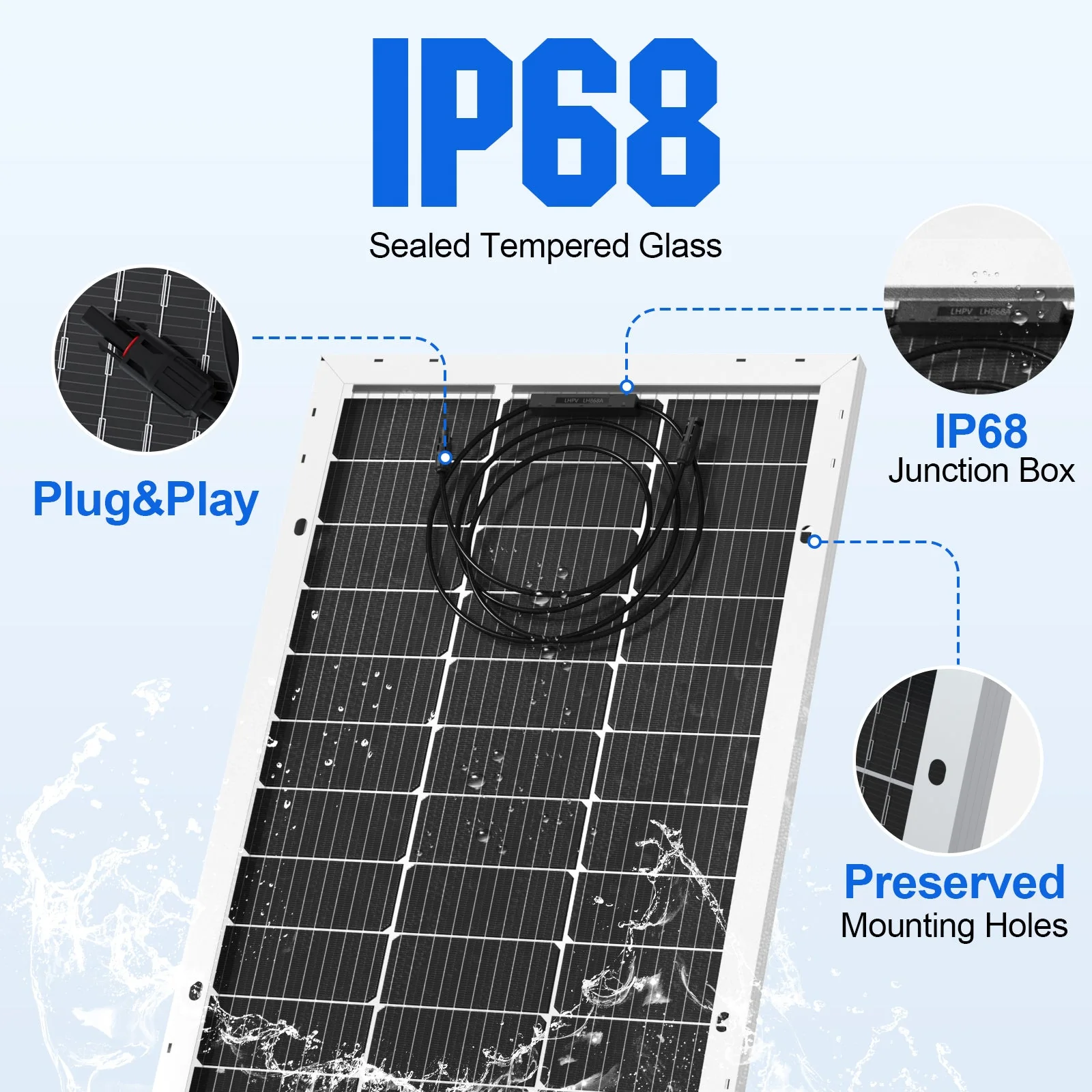 Eco-Worthy Bifacial 100W@18V Monocrystalline Solar Panel - Image 7