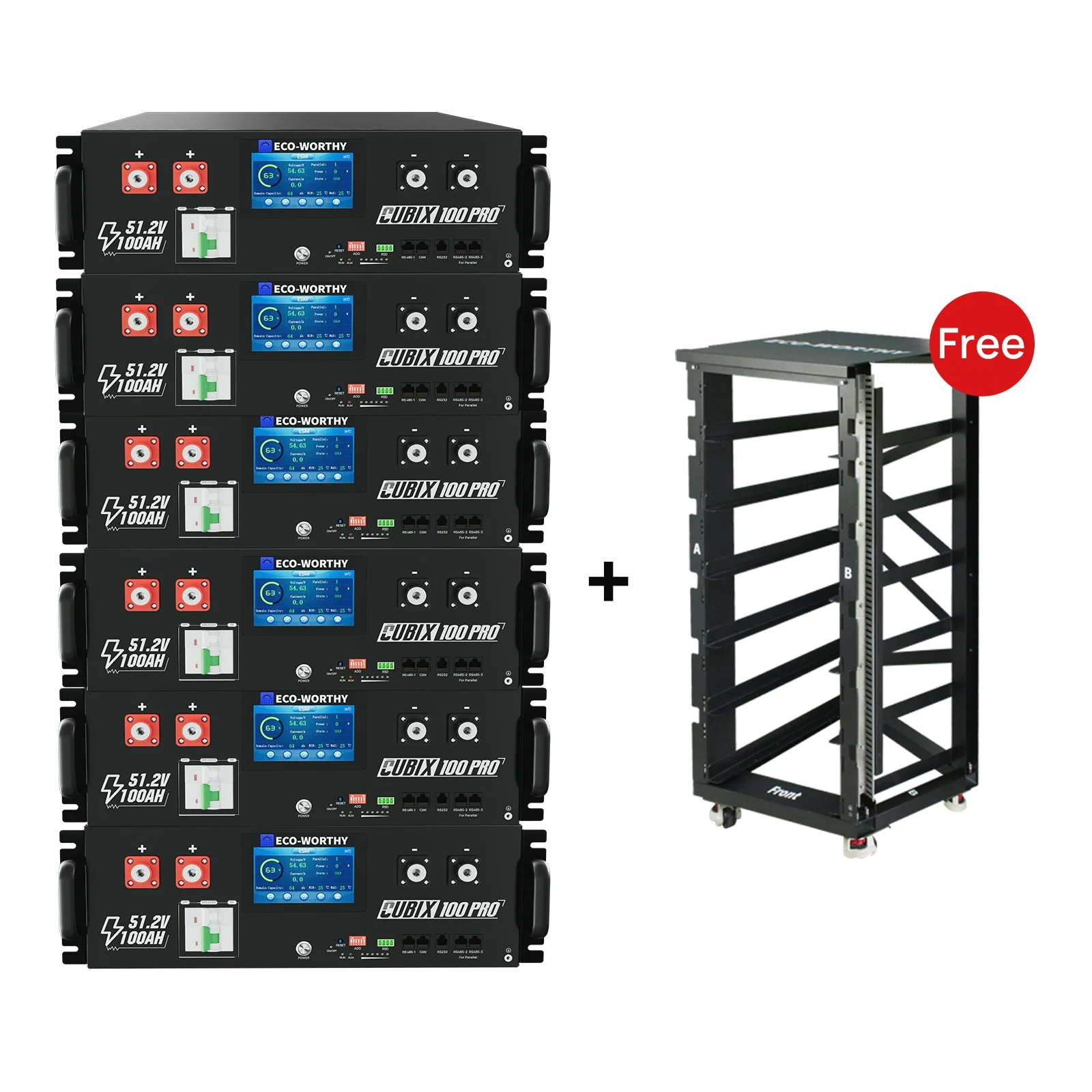 Eco-Worthy Cubix100 Pro |  (48V)51.2V 100Ah Server Rack Battery  | -4℉ Charge Available - Image 15