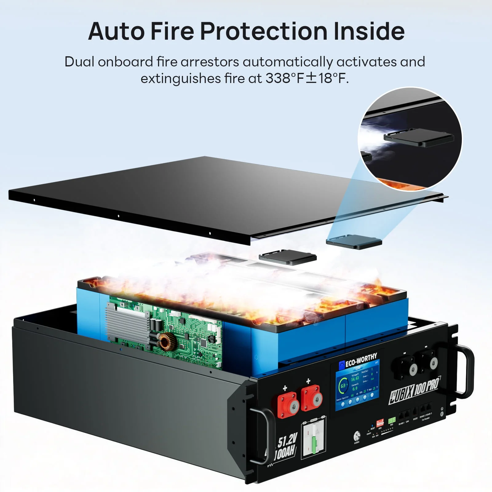 Eco-Worthy Cubix100 Pro |  (48V)51.2V 100Ah Server Rack Battery  | -4℉ Charge Available - Image 7