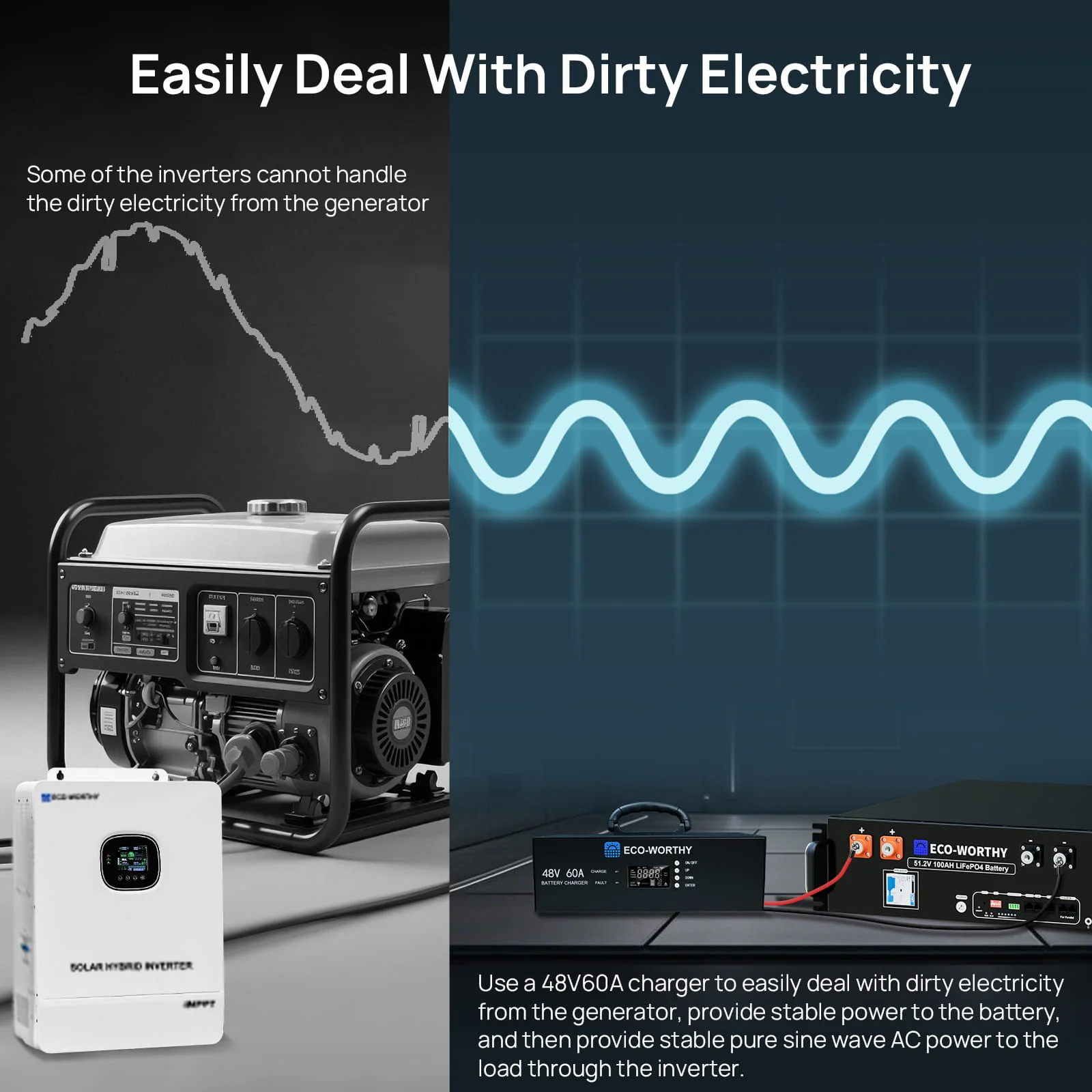 Eco-Worthy 48V 60A Battery Charger For 48V LiFePO4 Battery | 3.2KW Max Output | 120V/240V AC Input - Image 6