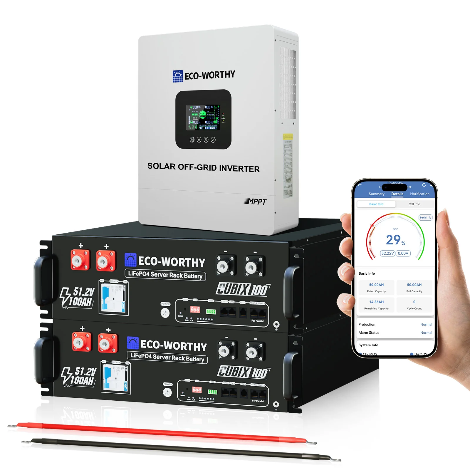 Eco-Worthy 5kW Home Backup Solar Power Bundle | 51.2V 100Ah LiFePO4 Battery and 5000W AIO Inverter - Image 11
