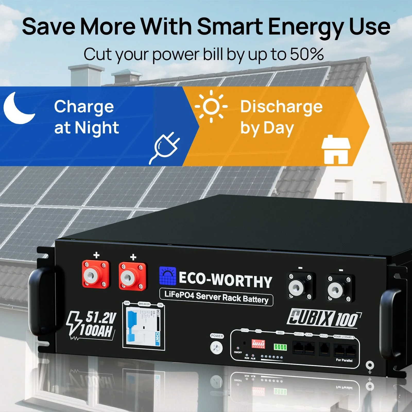 Eco-Worthy Cubix100 | 48V 100Ah LiFePO4 Server Rack Battery | UL9540 | UL1973 | UL9540A | CEC Listed - Image 12