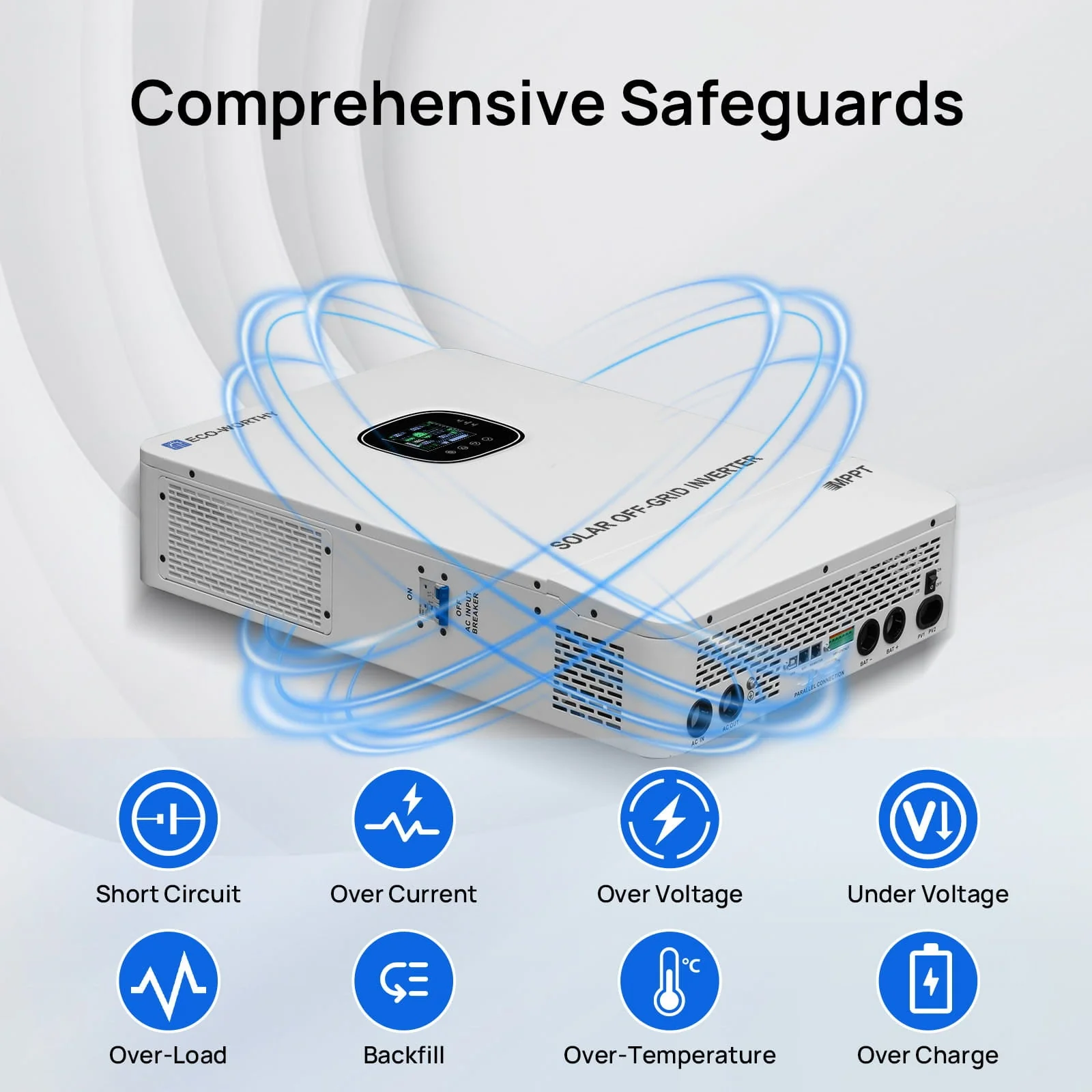 Eco-Worthy 10kW Solar Off-grid Split-phase AIO Inverter | 48Vdc to 120Vac/240Vac | 11000W@500V PV | UL1741 - Image 3