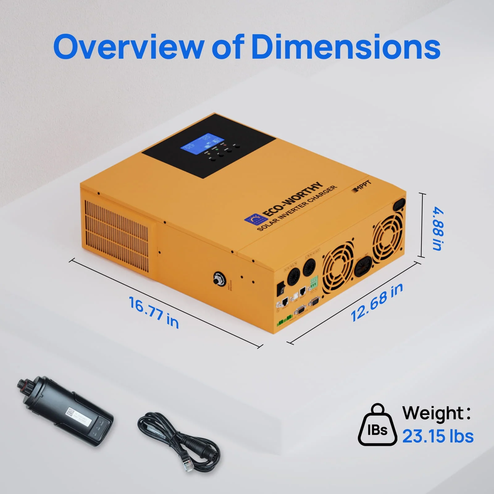 Eco-Worthy 3500W Solar Off-grid AIO Inverter | 48Vdc to 120Vac | 4400W@145V PV Input - Image 6