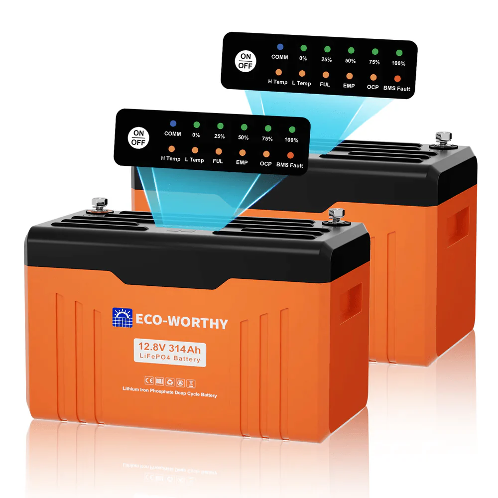 Eco-Worthy EnergyTrek 12V 314Ah Lifepo4 Lithium Battery | Bluetooth with SOC LEDs and Low Temp Protection - Image 9