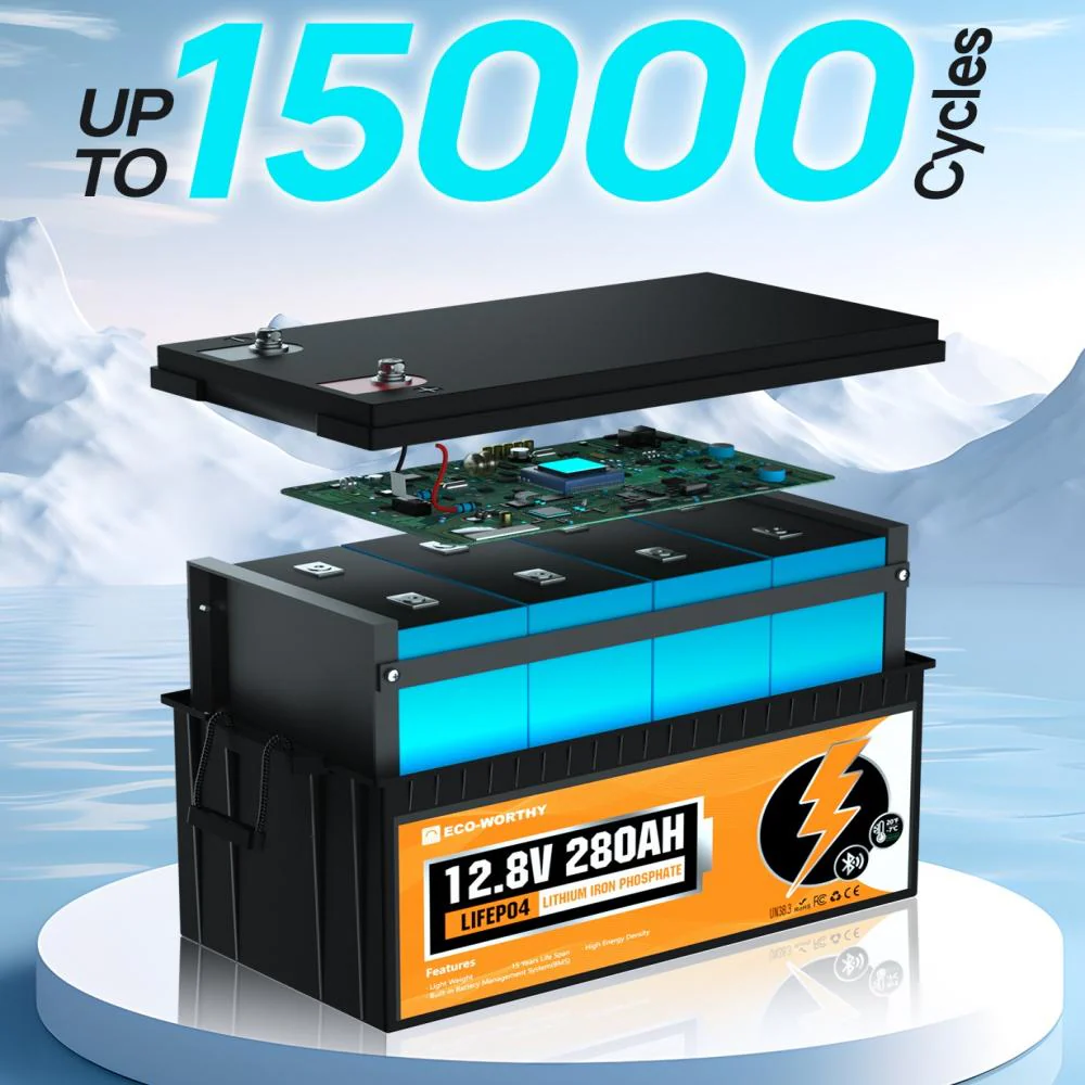 LiFePO4 12V 280Ah Lithium Iron Phosphate Battery With Bluetooth And Low-temperature Protection   (Refurbished-Original Packaging) - Image 3